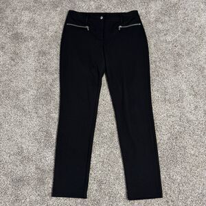 MICHAEL KORS Skinny Stretch Zipper Pockets Black Ankle Pants Women’s Size 8